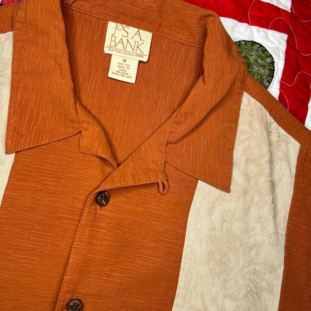 Orange short sleeve button-up